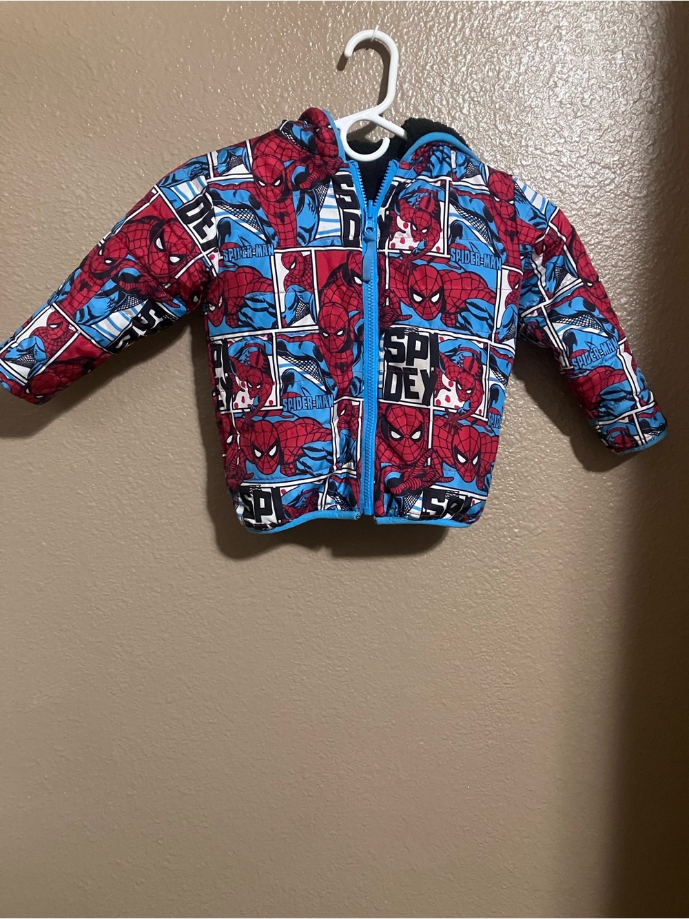 Marvel Spider-Man Red & Blue Puffer Jacket